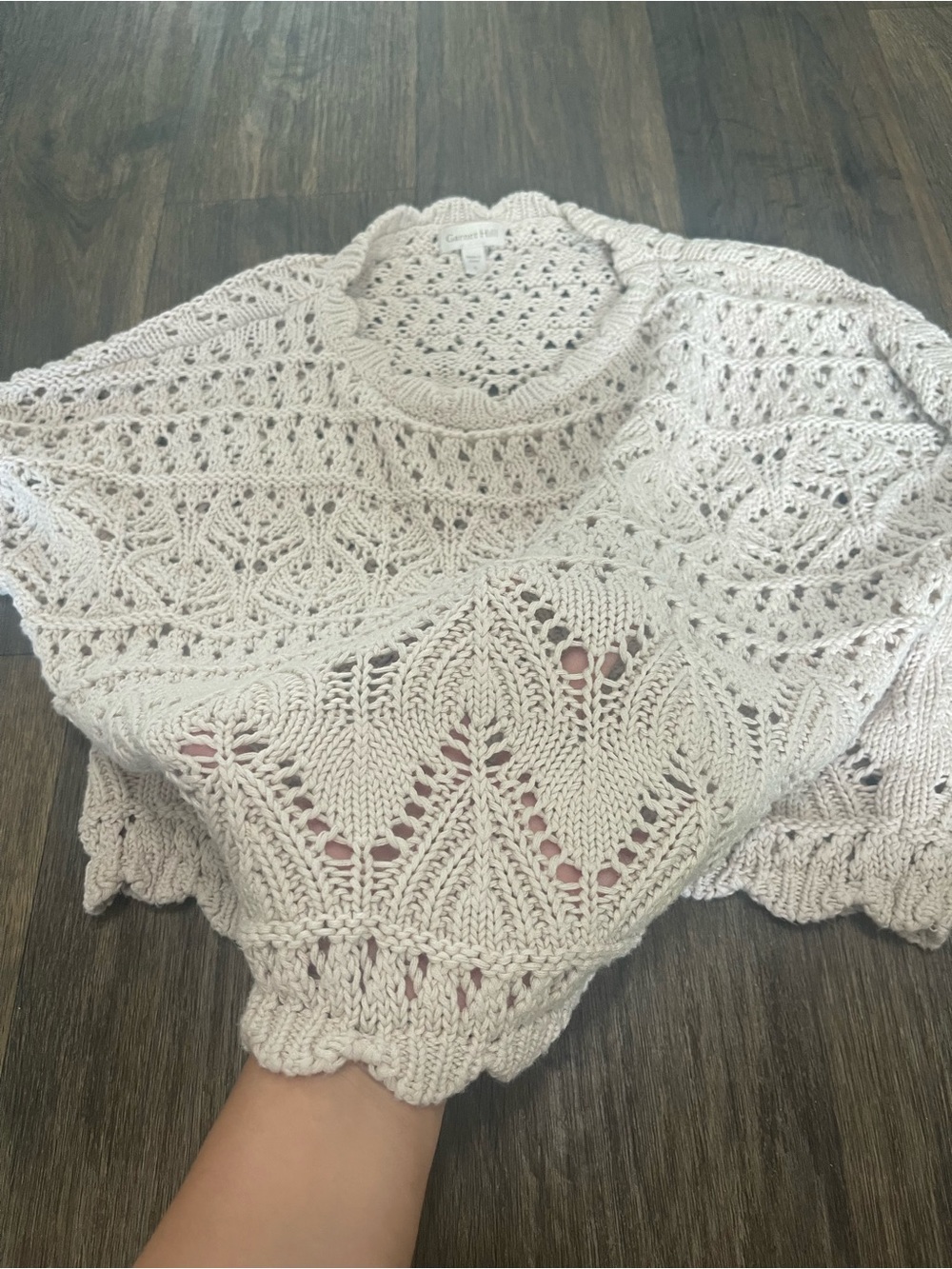 Garnet Hill 100% Organic Cotton Crochet Knit - Picture 6 of 16